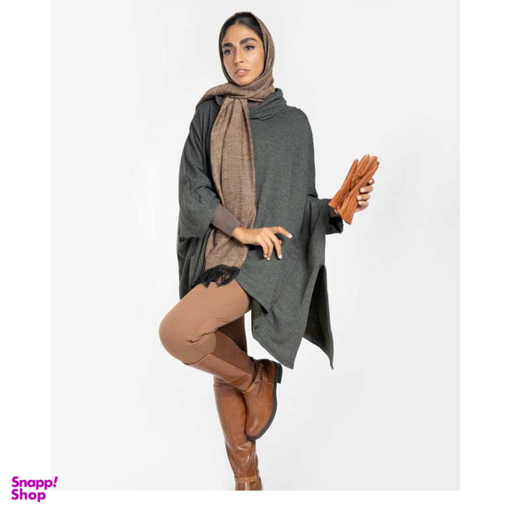 پانچو یقه اسکی آر ان اس (RNS) کد 11080886 رنگ طوسی سبز