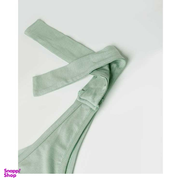 تاپ زنانه سرشانه گره دار آر ان اس (RNS) کد 101134 رنگ سبز روشن