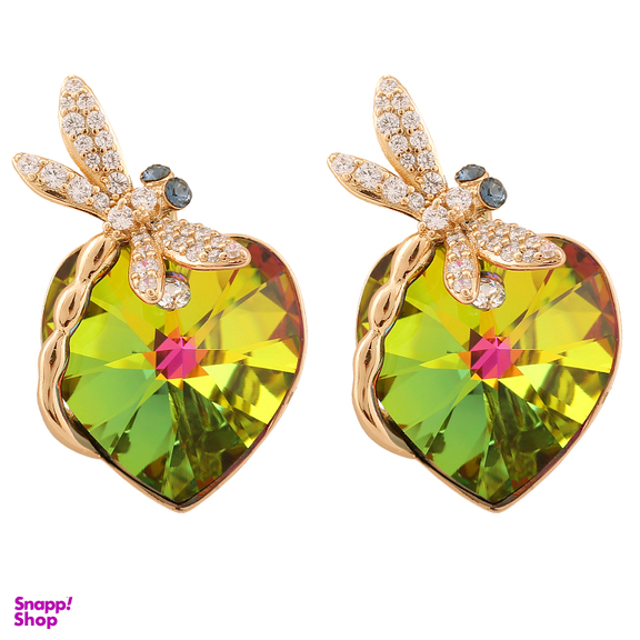گوشواره زنانه سواروسکی مدل قلب و سنجاقک کد E3819