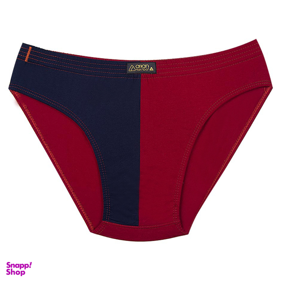 شورت اسلیپ مردانه تکه دوزی آریان نخ باف کد a1320 رنگ قرمز-سورمه ای