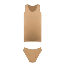 ست رکابی اسلیپ مردانه آریان نخ باف کد a1612 رنگ کرم