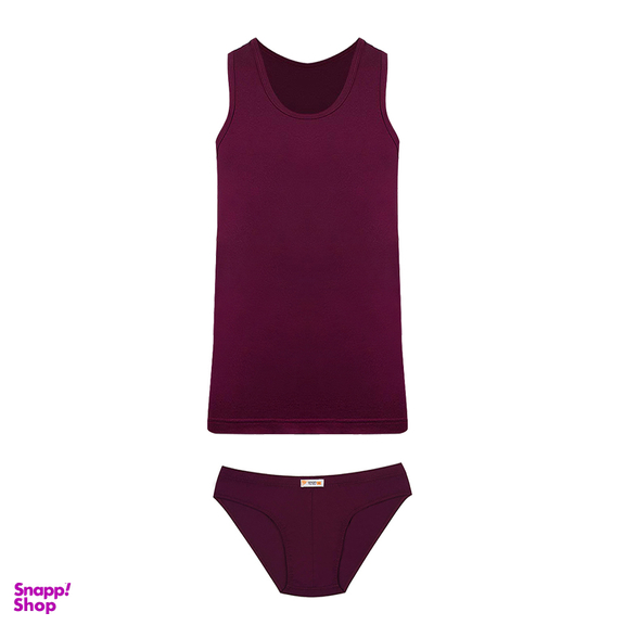 ست رکابی اسلیپ مردانه آریان نخ باف کد a1612 رنگ زرشکی