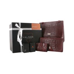 ست هدیه زنانه چرم یلسان (Yalsan Leather) مدل ساینا کد Rad-Chn-056-Gc