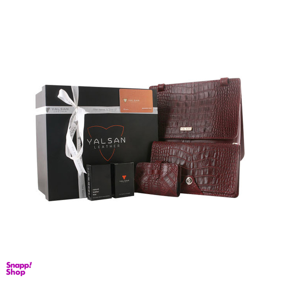 ست هدیه زنانه چرم یلسان (Yalsan Leather) مدل ساینا کد Rad-Chn-056-Gc