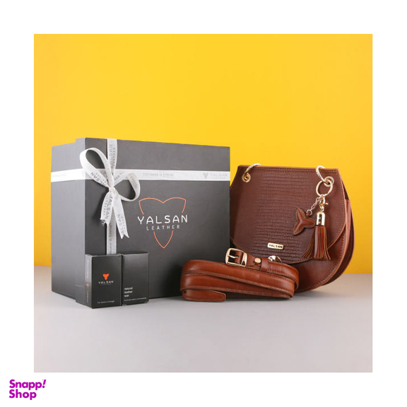 ست هدیه زنانه چرم یلسان (Yalsan Leather) مدل دلاریس کد Prm-Ats-057-Glgp
