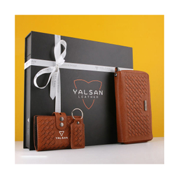 ست هدیه زنانه چرم یلسان (Yalsan Leather) مدل غزال کد Kzh-Nhl-060-Bf