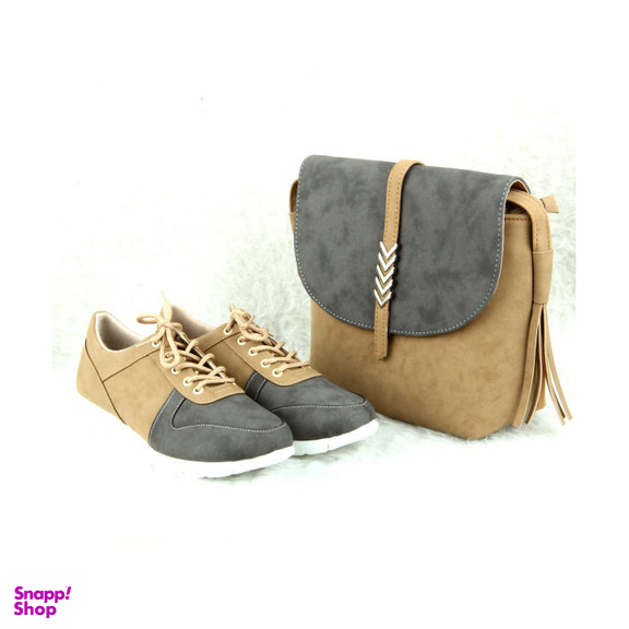 ست کیف و کفش زنانه ست کالکشن (Set Collection) مدل 2162 رنگ طوسی