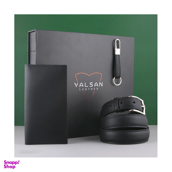 ست هدیه مردانه چرم یلسان (Yalsan Leather) مدل پارلا کد Kia-Kam-024-Gs
