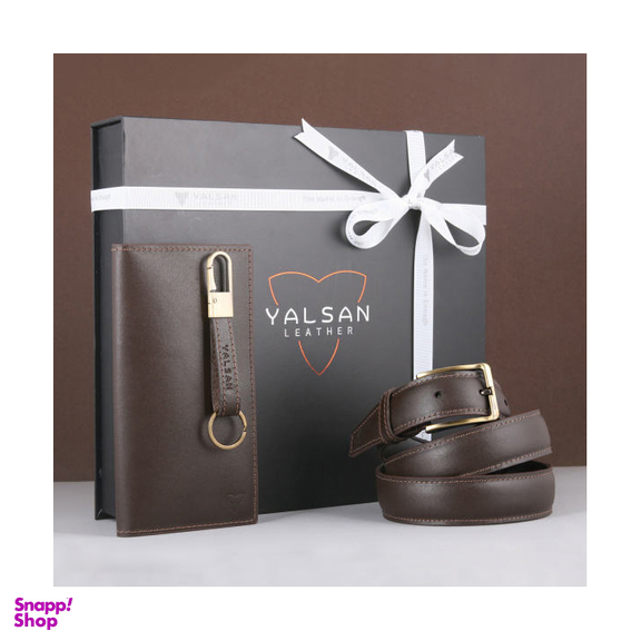 ست هدیه مردانه چرم یلسان (Yalsan Leather) مدل پارلا کد Kia-Kam-024-Gs