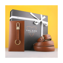 ست هدیه مردانه چرم یلسان (Yalsan Leather) مدل پارلا کد Kia-Kam-024-Gs