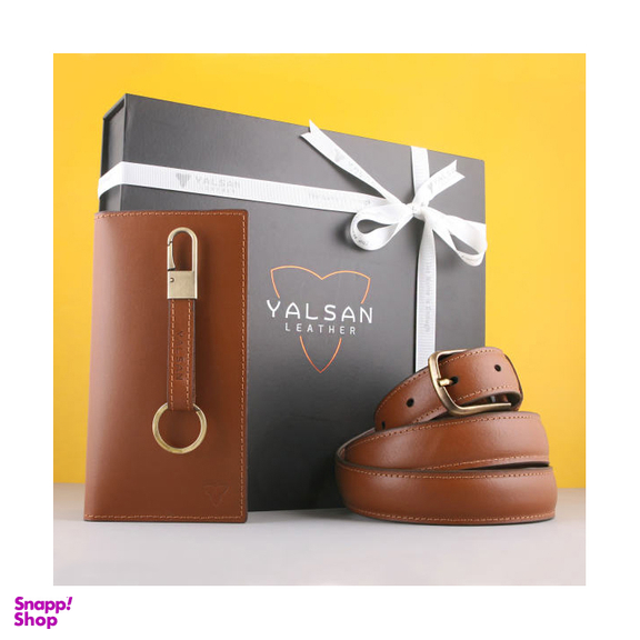 ست هدیه مردانه چرم یلسان (Yalsan Leather) مدل پارلا کد Kia-Kam-024-Gs