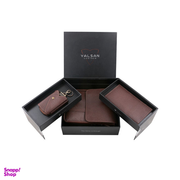 ست هدیه مردانه چرم یلسان (Yalsan Leather) مدل ماهان 3 کد Prl-Arn-059-Gf