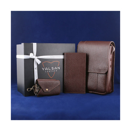 ست هدیه مردانه چرم یلسان (Yalsan Leather) مدل ماهان 3 کد Prl-Arn-059-Gf