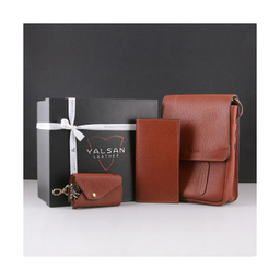 ست هدیه مردانه چرم یلسان (Yalsan Leather) مدل ماهان 3 کد Prl-Arn-059-Gf
