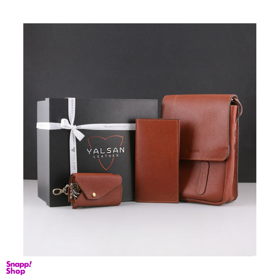 ست هدیه مردانه چرم یلسان (Yalsan Leather) مدل ماهان 3 کد Prl-Arn-059-Gf