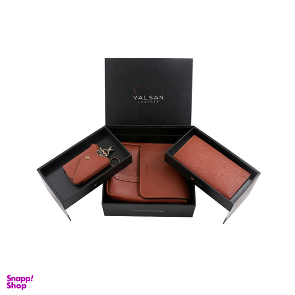ست هدیه مردانه چرم یلسان (Yalsan Leather) مدل ماهان 3 کد Prl-Arn-059-Gf