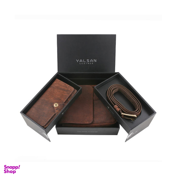 ست هدیه مردانه چرم یلسان (Yalsan Leather) مدل ماهان 2 کد Rds-Kam-058-Sh