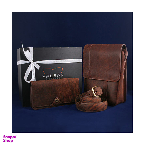 ست هدیه مردانه چرم یلسان (Yalsan Leather) مدل ماهان 2 کد Rds-Kam-058-Sh