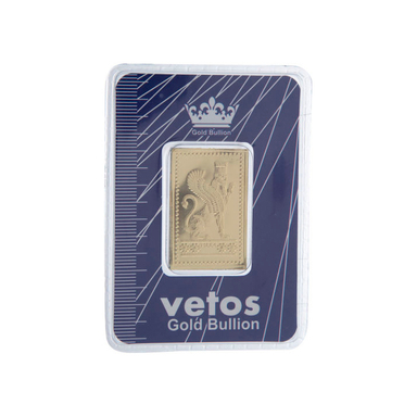 شمش طلا 18 عیار وتوس (Vetus) طرح پاسارگاد کد 1000