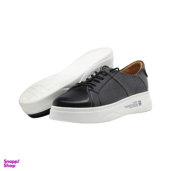 کفش زنانه چرم کاکتوس (cactus leather) مدل ws1026 رنگ مشکی ماری