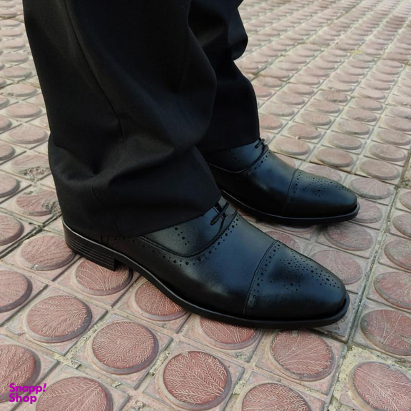 کفش طبی مردانه چرم تبریز (Charm Tabriz) مدل سفیر رنگ مشکی