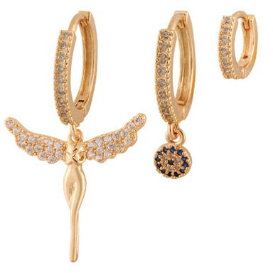 گوشواره زنانه وای اس ایکس (YSX) مدل فرشته کد E3789 مجموعه 3 عددی