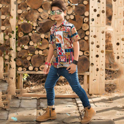 پیراهن پسرانه مدلا طرح هاوایی کد KAM 102