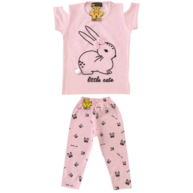 ست تیشرت و شلوار دخترانه خرس کوچولو مدل Rabbit کد 01