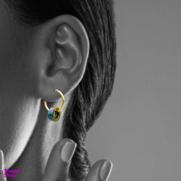 گوشواره طلا 18 عیار زنانه کاپانی مدل KE022