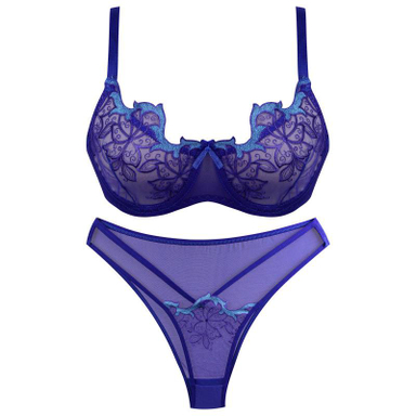 ست شورت و سوتین زنانه کارنا رز (Karena Rose) مدل گیپور کد 3374 رنگ آبی