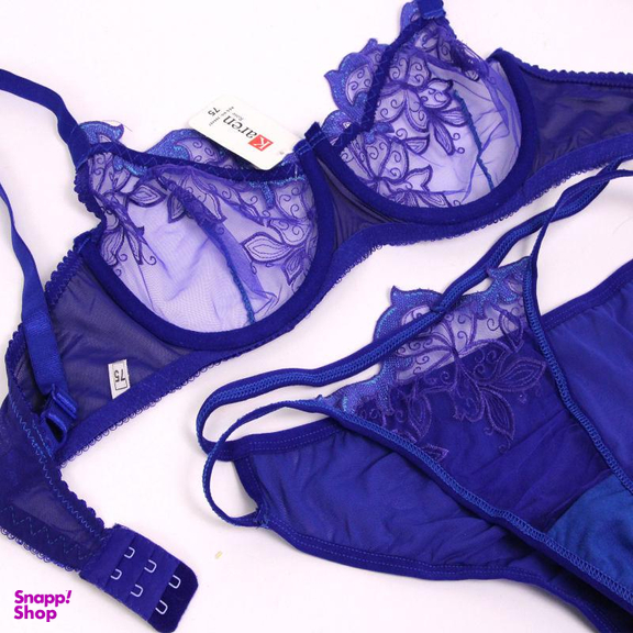 ست شورت و سوتین زنانه کارنا رز (Karena Rose) مدل گیپور کد 3374 رنگ آبی