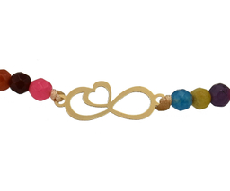 دستبند طلای 18 عیار آمانژ گالری طره بینهایت و قلب مدل 003001