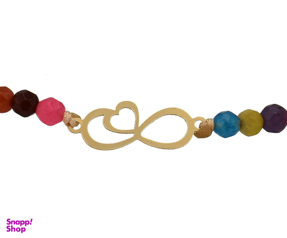 دستبند طلای 18 عیار آمانژ گالری طره بینهایت و قلب مدل 003001