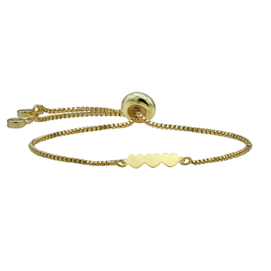 دستبند طلا 18 عیار آمانژ گالری طرح سه قلب مدل 009006