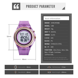 ساعت دیجیتال زنانه اسکمی مدل 1598purple