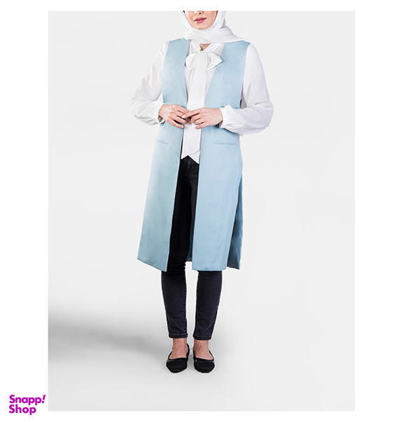 جلیقه زنانه برنس (Bornos) مدل تیهو رنگ آبی روشن