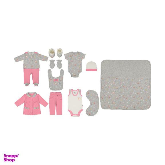 ست 13 تیکه نوزادی دخترانه نیلی مدل gol