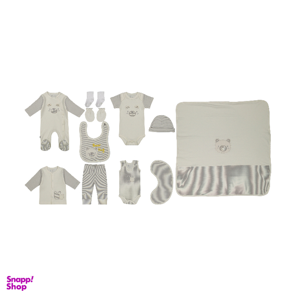 ست 13 تیکه نوزادی پسرانه نیلی مدل bear