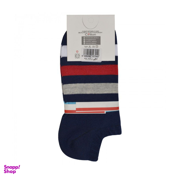 جوراب زنانه نخی دلمد (Delmod) طرح راه راه مدل مچی فری سایز