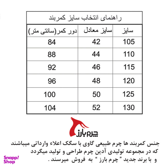 کمربند مردانه چرم بارز (Barez Leather) مدل DM20.2M