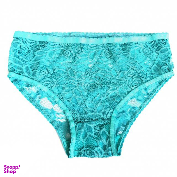 شورت زنانه طرح گیپور رنگ فیروزهای