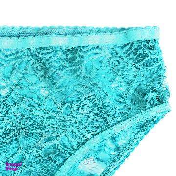 شورت زنانه طرح گیپور رنگ فیروزهای