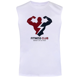 تاپ مردانه طرح Gym کد J95 رنگ سفید