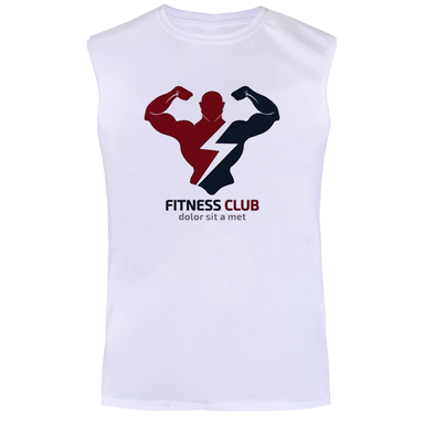 تاپ مردانه طرح Gym کد J95 رنگ سفید