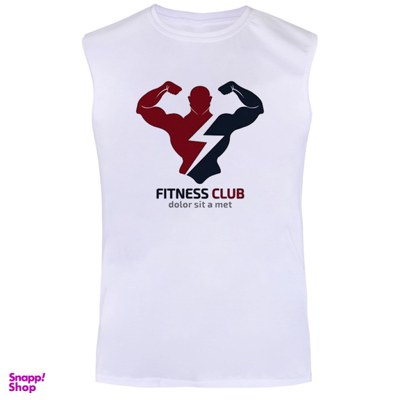 تاپ مردانه طرح Gym کد J95 رنگ سفید