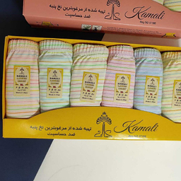 شورت زنانه کمالی مدل راه راه رنگی کد k020 بسته 6 عددی