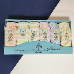 شورت زنانه کمالی مدل راه راه رنگی کد k020 بسته 6 عددی