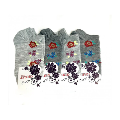 جوراب دخترانه گریت (Great) طرح گل مجموعه 4 عددی