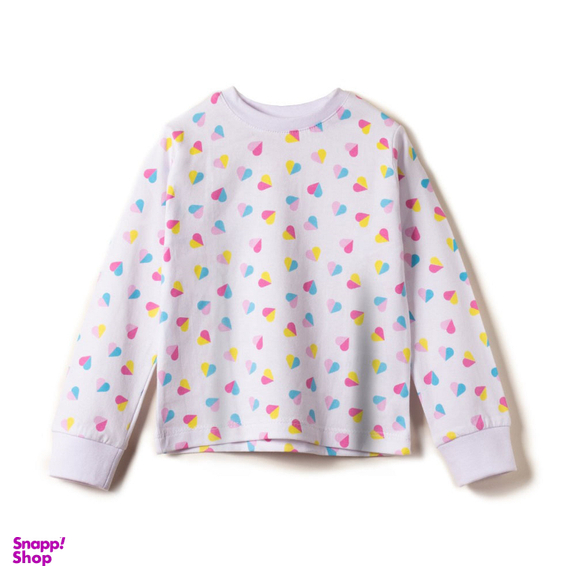 ست بلوز و شلوار دخترانه جی بی جو طرح قلب کد WH70064