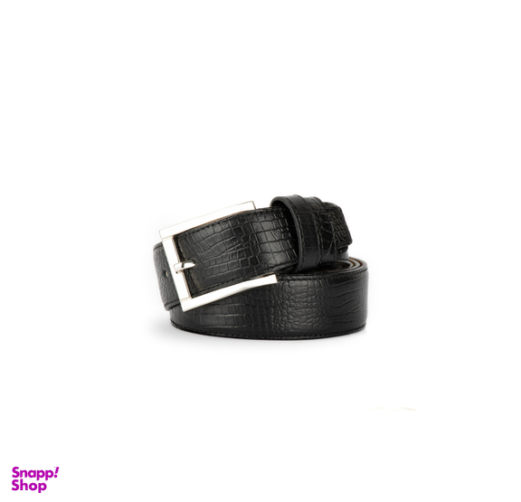 کمربند زبانه دار کروکو (Croco) مدل دولا چرم رنگ مشکی